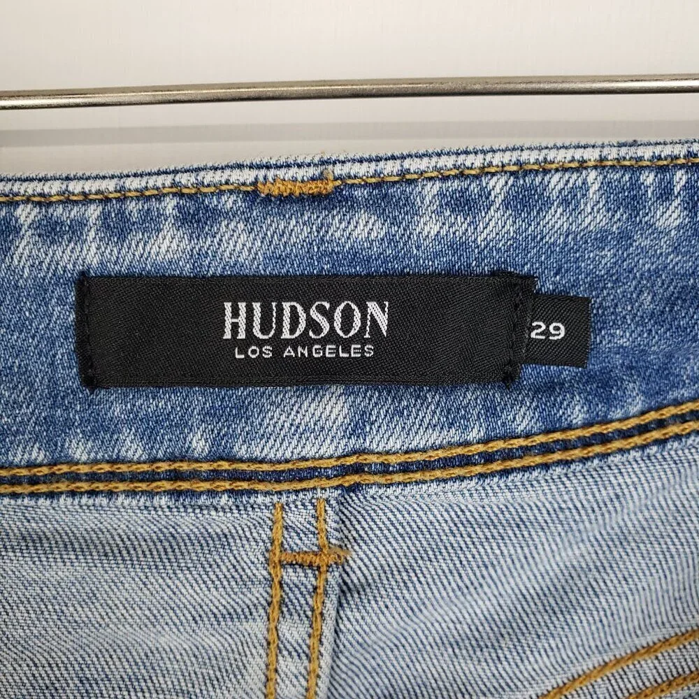 Hudson Beth Motion Jeans Mid Rise Bootcut Flap Pocket Blue Denim Womens 29 - Picture 6 of 9
